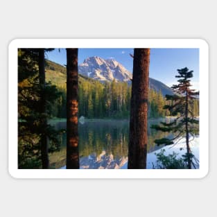 Mt Moran Reflected In String Lake Grand Teton National Park Sticker